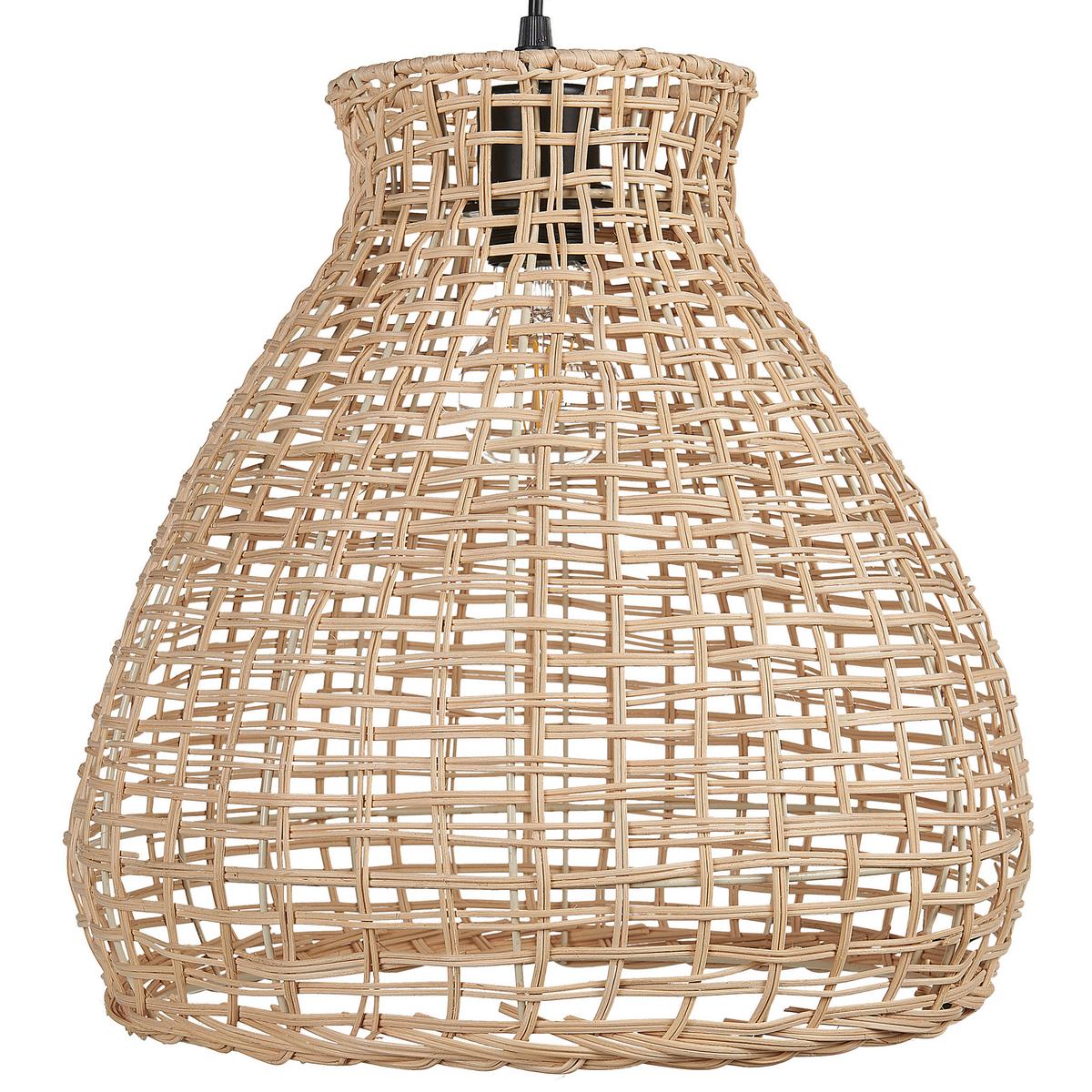 HÄNGELEUCHTE Sakeni 35/35/127 cm - Beige, Naturmaterialien (35/35/127cm) - Beliani