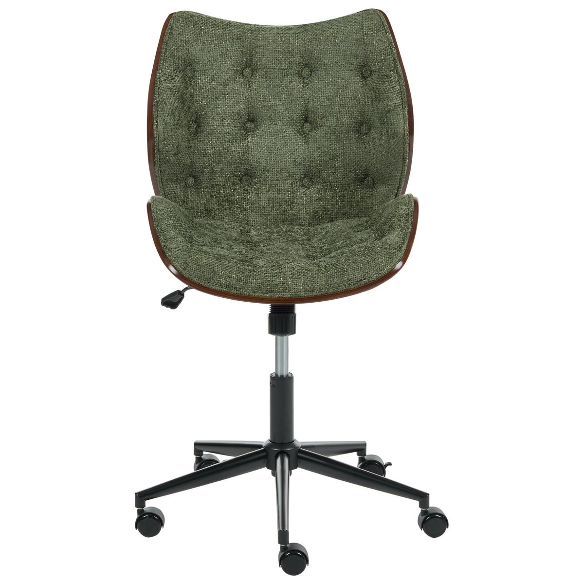 SCHREIBTISCHSTUHL Chenillegewebe Dunkelgrün Lompoc - Dunkelgrün, Textil/Metall (54/89/56cm) - Beliani