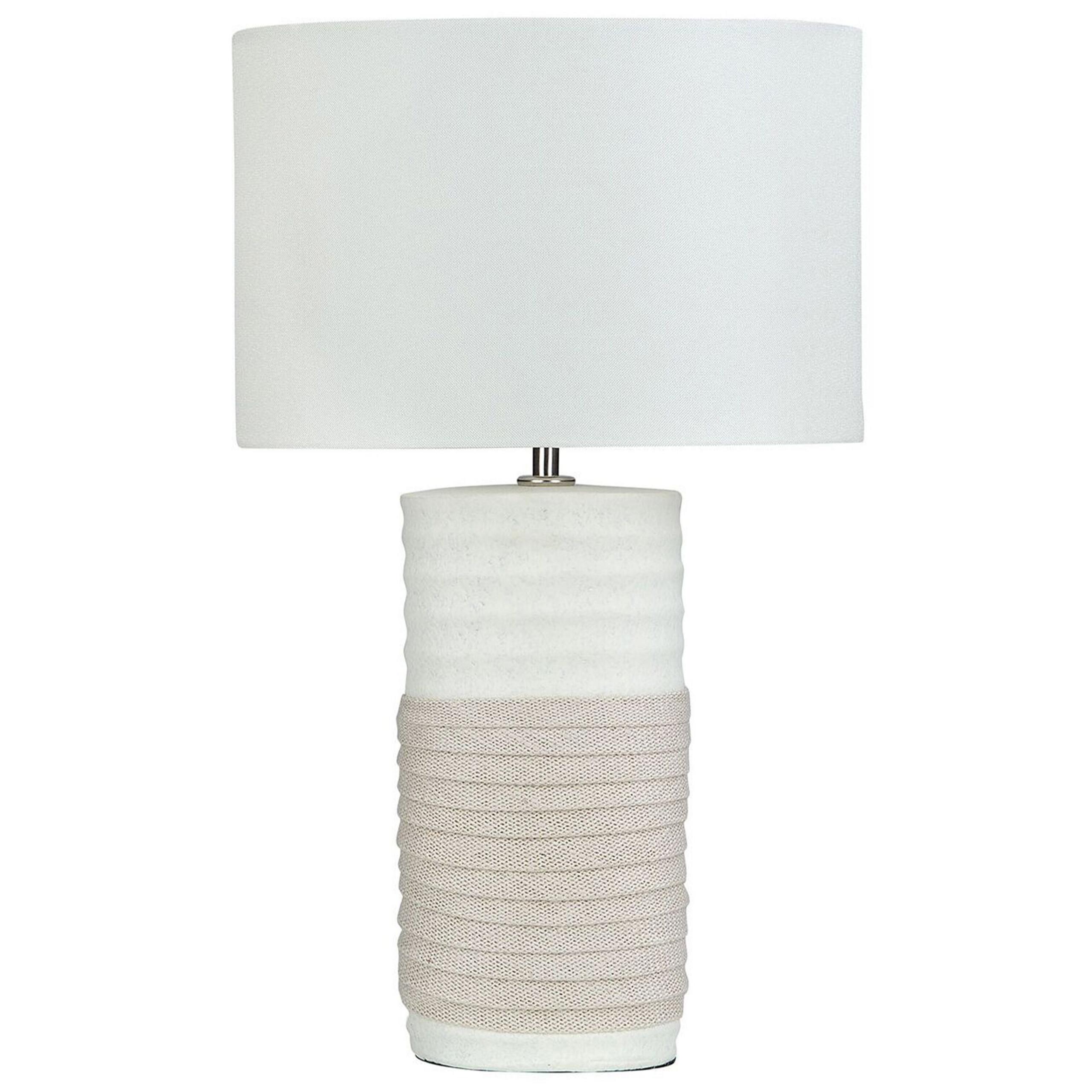 TISCHLAMPE Navia 30/30/50 cm - Weiß, Keramik (30/30/50cm) - Beliani