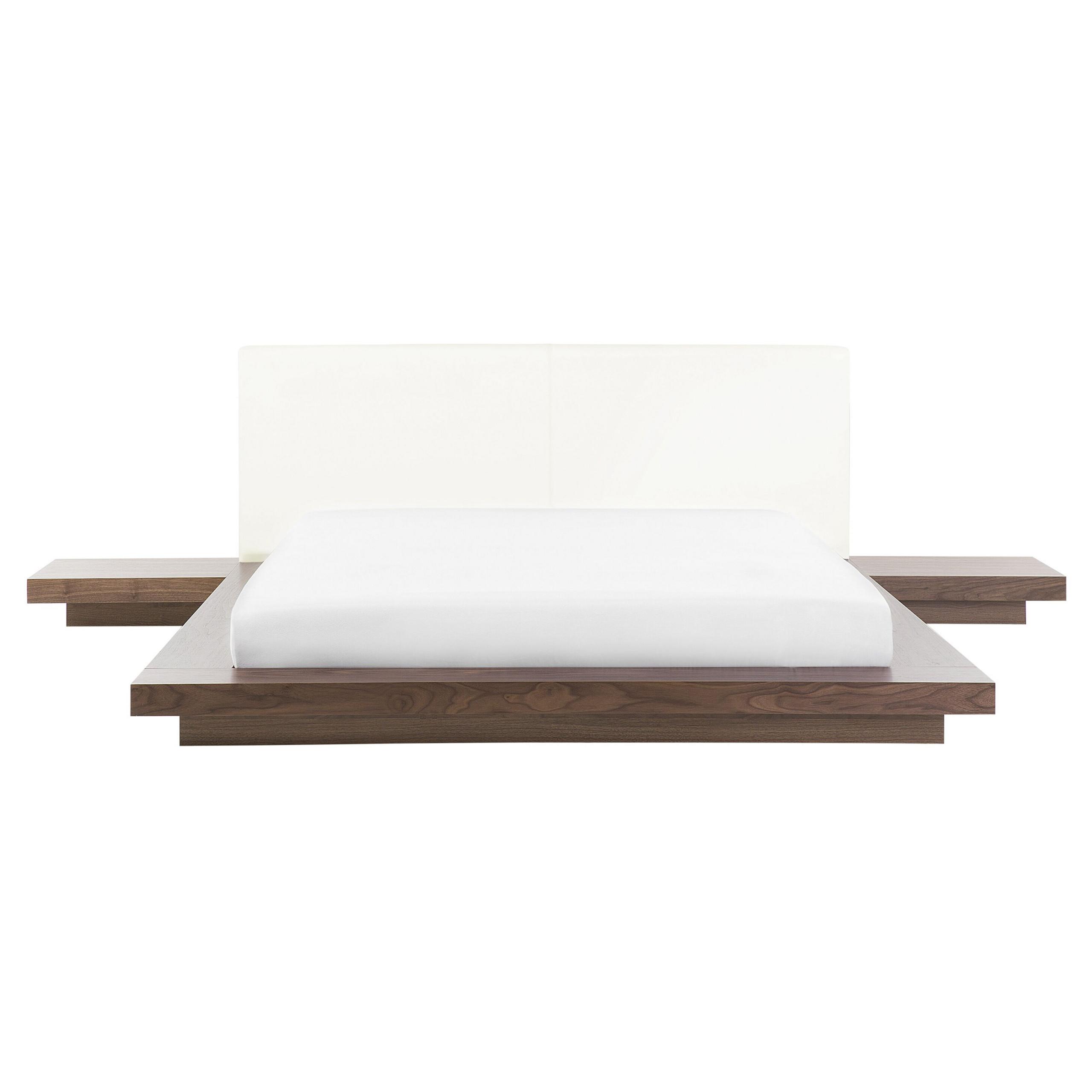 BETT mit Lattenrost 160x200 cm Heller Holzfarbton Zen - Braun, Holzwerkstoff (160/200cm) - Beliani