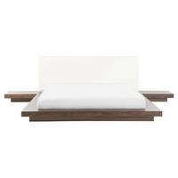 BETT mit Lattenrost 160x200 cm Heller Holzfarbton Zen - Braun, Holzwerkstoff (160/200cm) - Beliani