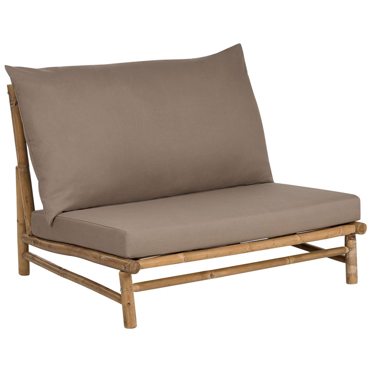 GARTENSESSEL 2er-Set Massivholz taupe Todi - Taupe/Hellbraun, Holz (102/74/85cm) - Beliani