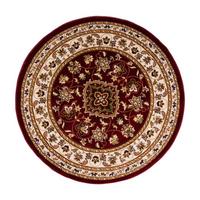 TEPPICH GLAZERT, klassisch-floral, Rot, Ø 133 cm - Rot, Textil (133/133cm) - KADIMA DESIGN