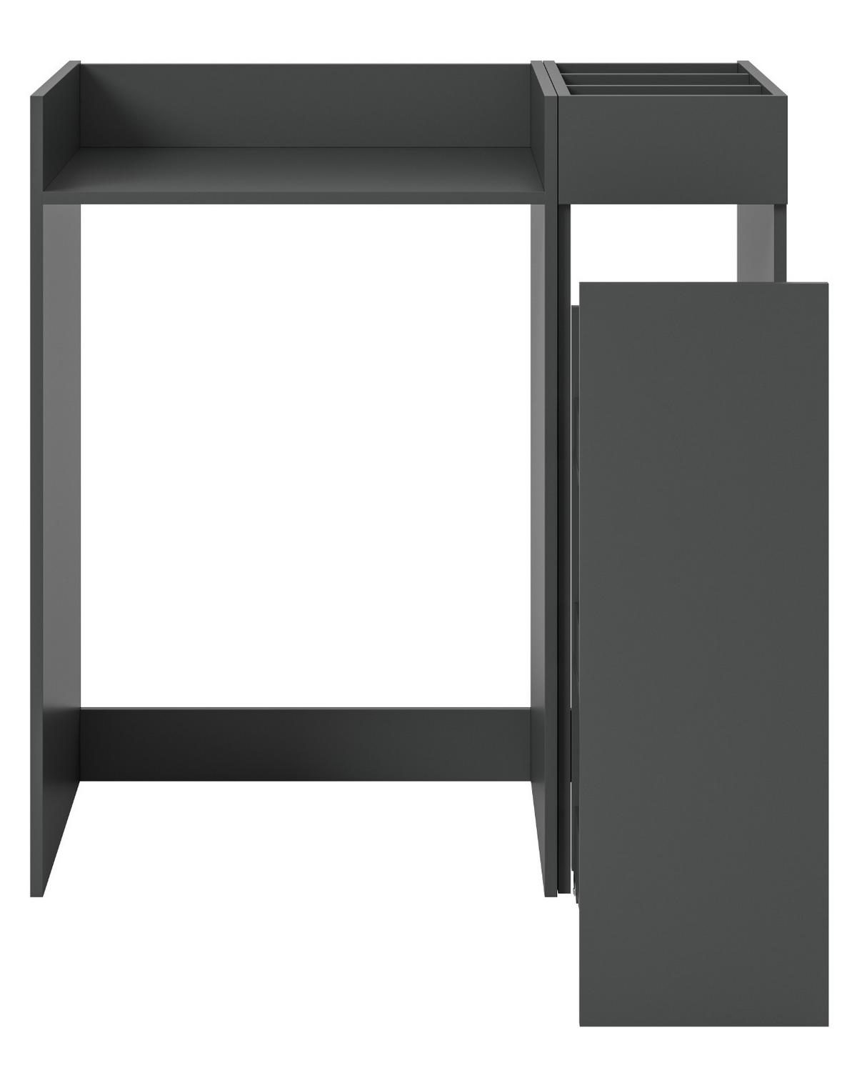 WASCHMASCHINENUMBAU Set grau 2-teilig, Überbauschrank und Anstellregal - Schwarz/Grau, Holzwerkstoff/Metall (95/101/60cm) - Inn.Furn