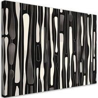 LEINWANDBILD Schwarz-weiße Retro-Abstraktion 120x80cm - Schwarz, Textil (120/80cm) - Feeby