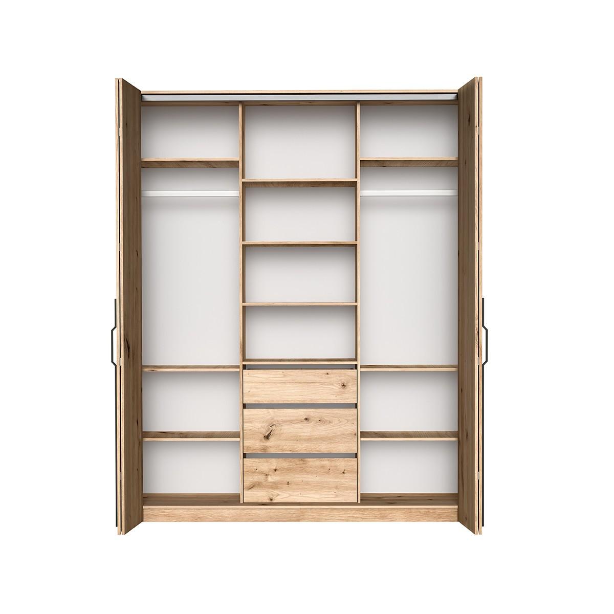 DREHTÜRENSCHRANK ANCONA 200/240/58cm 4-türig Eiche Artisan - Eiche Artisan, Holzwerkstoff (200/240/58cm) - MASSENO