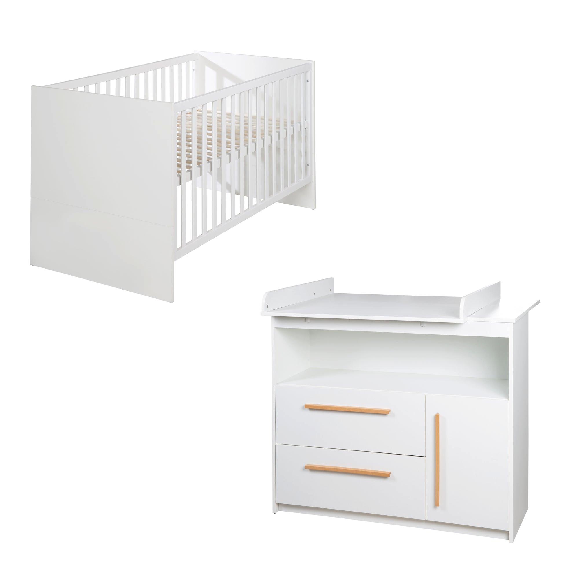 BABYZIMMER-SET Lilo 2-teilig - Weiß, Holzwerkstoff (117.5/103/144cm) - Roba