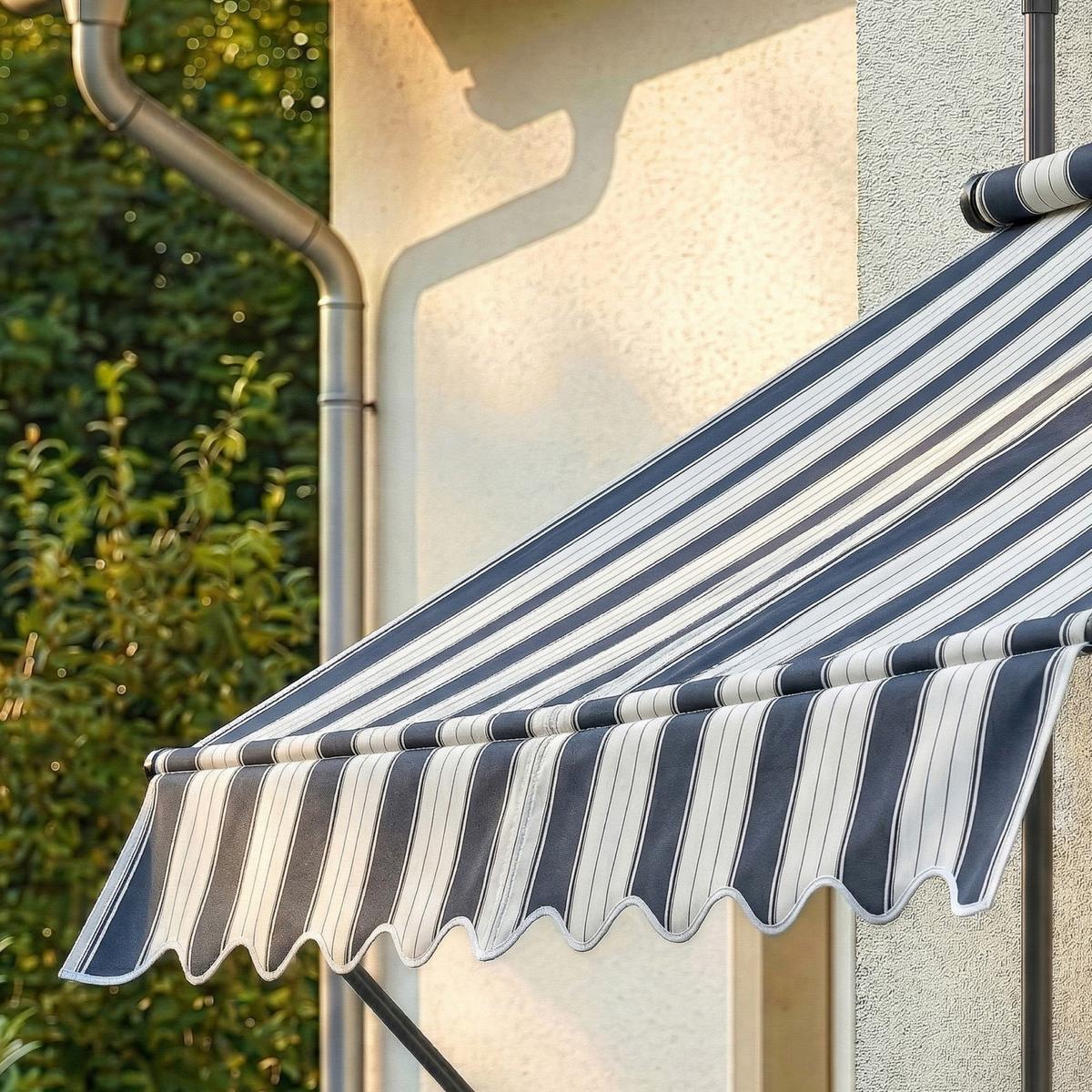 KLEMMMARKISE Stem - Dunkelblau/Weiß, Textil/Metall (200/309/120cm) - pro.tec
