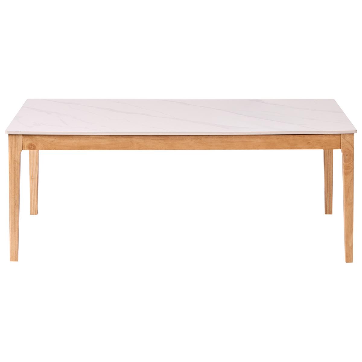 COUCHTISCH Weißer Marmor Bonney - Hellbraun/Braun, Holz (120/70/46cm) - Beliani