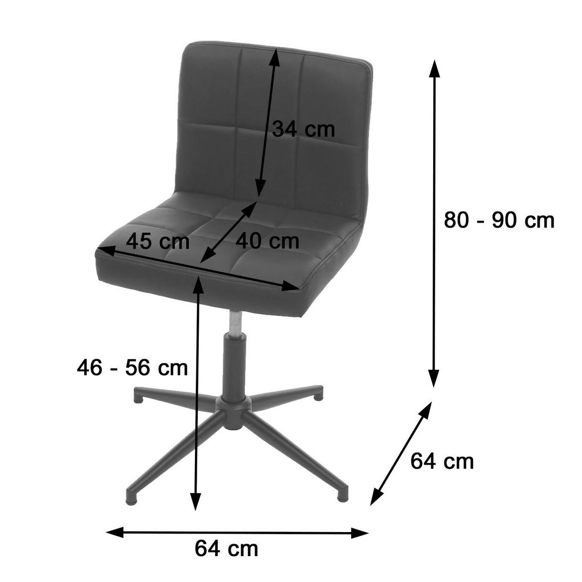 ESSZIMMERSTUHL Anthrazit 2er-Set - Anthrazit/Grau, Textil (64/90/64cm) - MCW