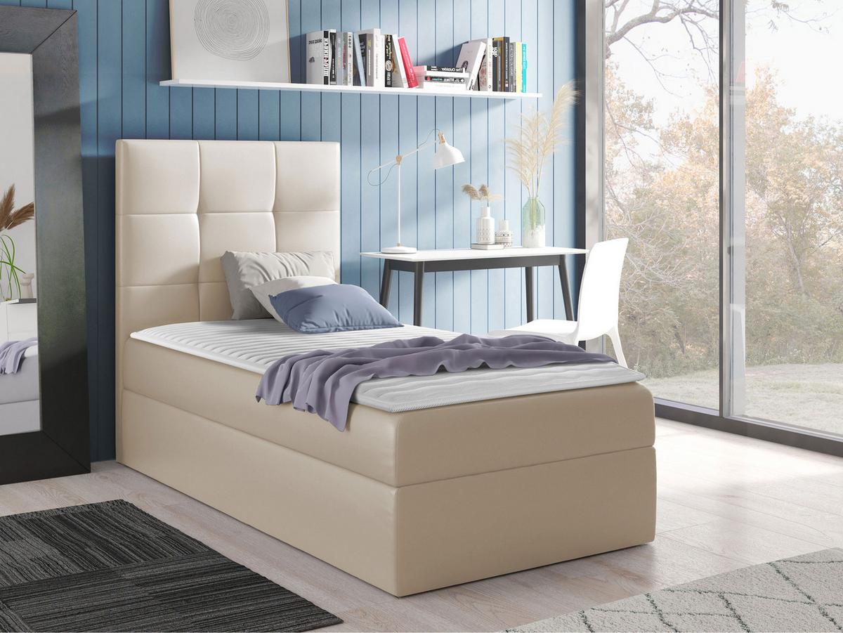 BOXBETT Mini 2, Seite zum Öffnen des Bettkastens: Links - H3 - Creme, Holz (80/200cm) - MIRJAN24