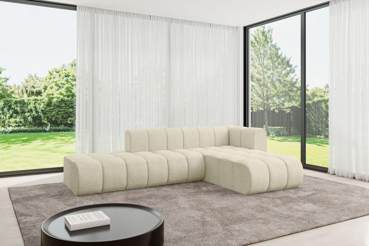 ECKSOFA modulares Sofa Zuvon-L1 - 296x177x70 cm Beige - Beige, Holzwerkstoff/Textil (296/177cm) - ALTDECOR