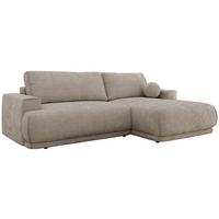 ECKSCHLAFSOFA RINA L Hellgrau Schenille glatt - rechts - Hellgrau/Schwarz, Kunststoff/Textil (170/267cm) - MKS