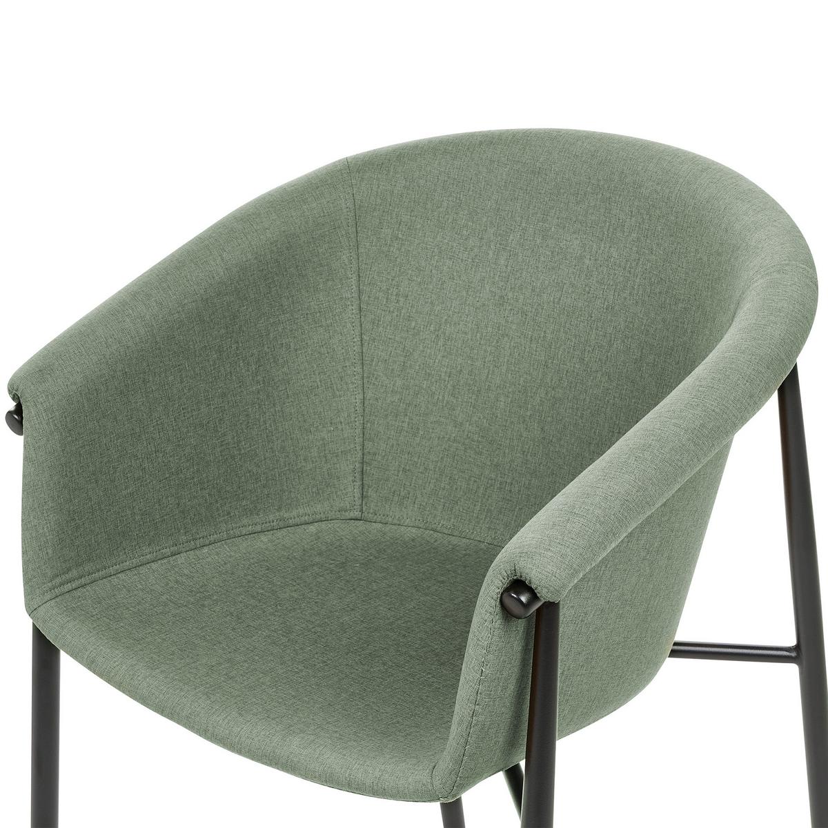 ESSZIMMERSTUHL 2er-Set Polyester Grün Ames - Grün, Textil/Metall (57/80/56cm) - Beliani