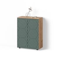 MIDISCHRANK Ronco Grün/Goldkraft Eiche 60 x 81 cm - Honigeiche/Grün, Holzwerkstoff (60/81/30cm) - Livinity®