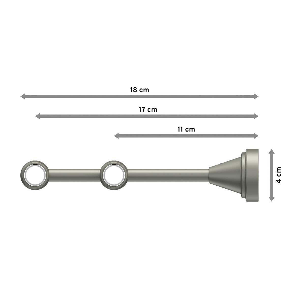 GARDINENSTANGE Primus Alessia 120 cm, 2-läufig, 16 mm Ø Chrom matt - Chromfarben/Nickelfarben, Metall (120cm) - INTERDECO