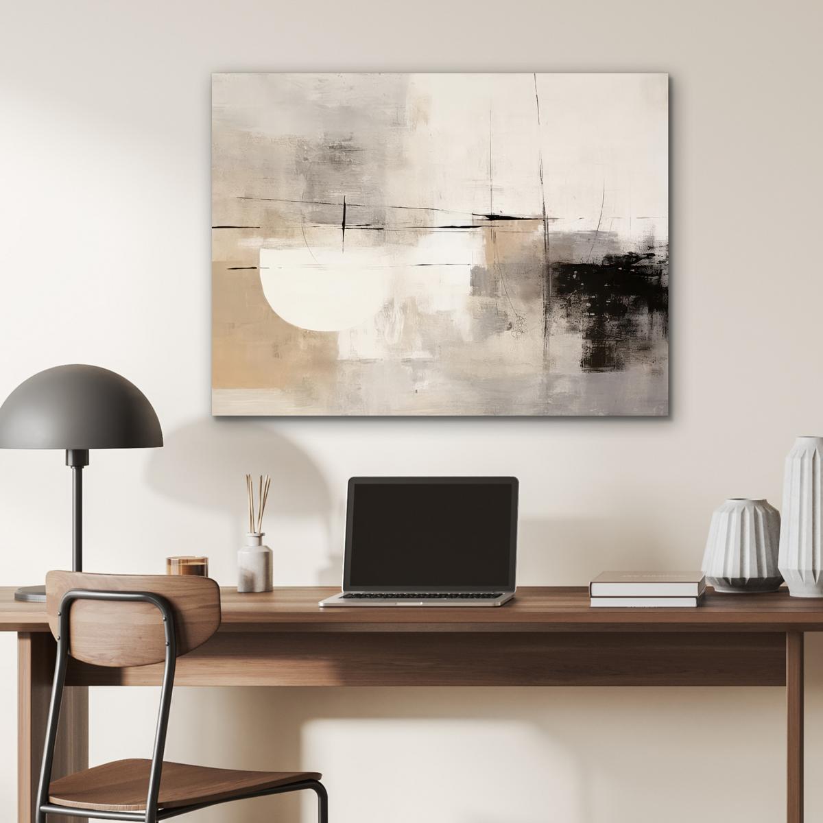 METALLBILD Abstrakt - Kunst - Grau 80x60 cm - Hellgrau, Metall (80/60cm) - MuchoWow