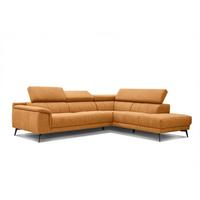 ECKSOFA FIERO 5-Sitzer, orange - Schwarz/Orange, Holzwerkstoff/Textil (290/228cm) - Wozimo