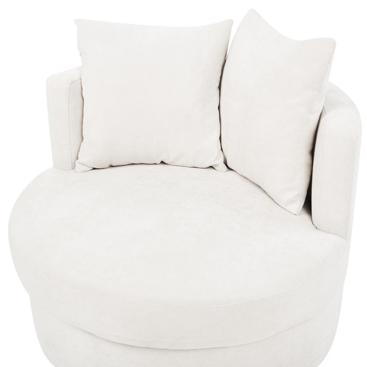 SESSEL Polsterbezug hellbeige mit Drehfunktion Dalby - Beige, Textil (82/61/82cm) - Beliani