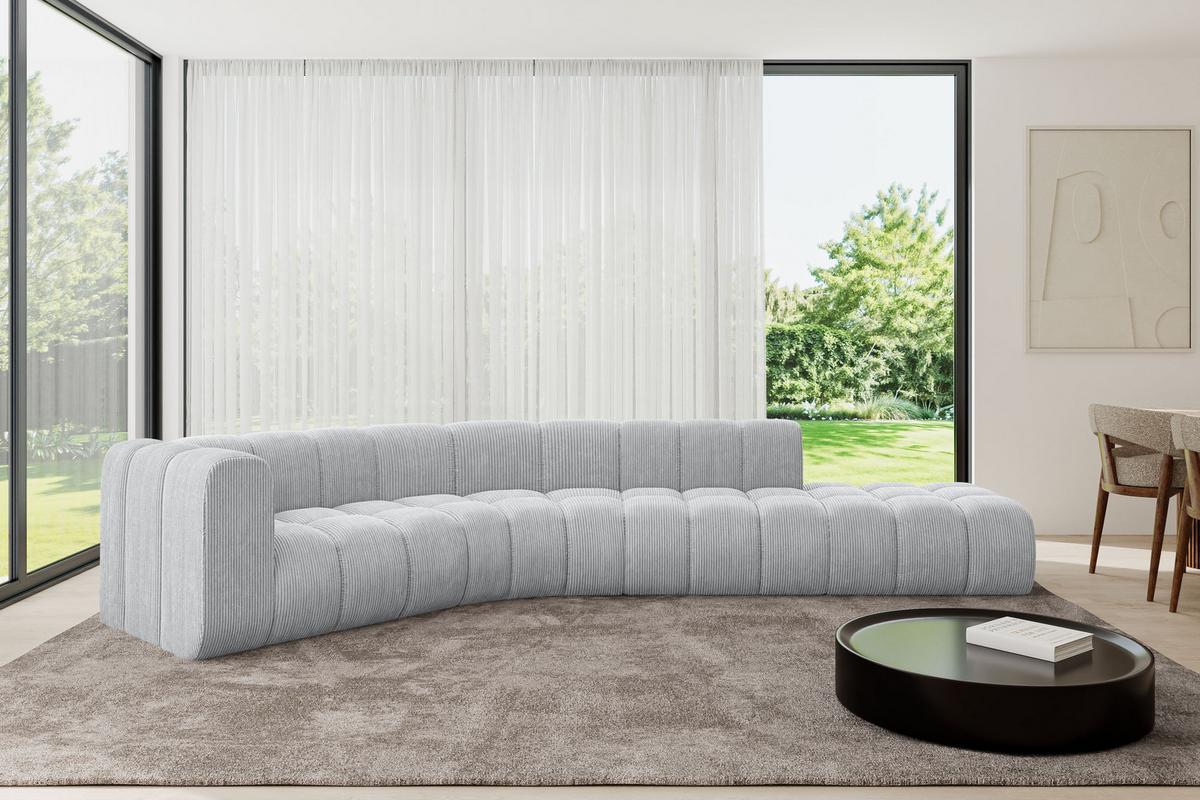 ECKSOFA modulares Sofa Tilmo-L1 - 399x194x70 cm Grau - Grau, Holzwerkstoff/Textil (399/194cm) - ALTDECOR