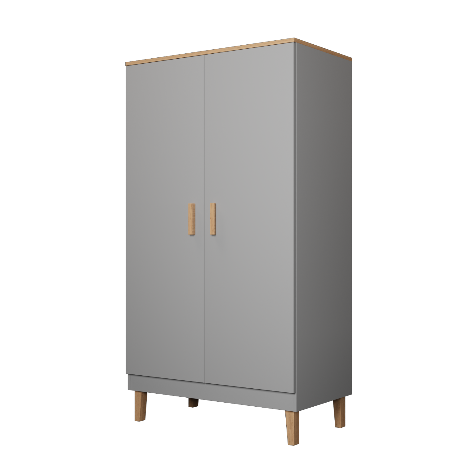 DREHTÜRENSCHRANK Denver - Grau, Holzwerkstoff (100/184/55cm) - RAUMHIRSCH FURNITURE