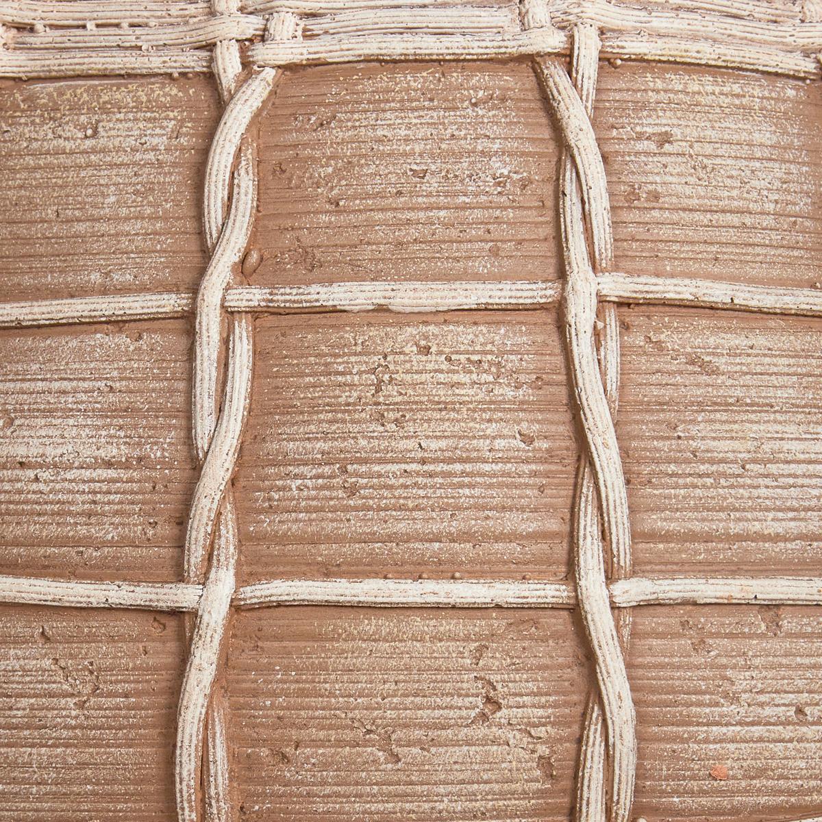 PFLANZENSTÄNDER Braun Darmera - Hellbraun/Beige, Stein (23cm) - Beliani
