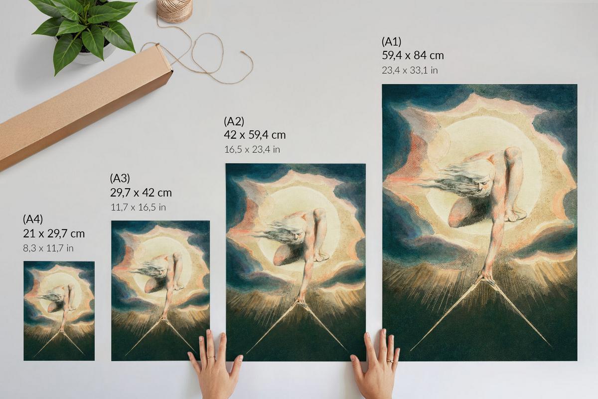 POSTER - 29x42 cm - William Blake - Alter Mann der Tage - Creme, Textil (29/42/0.1cm) - TULUP