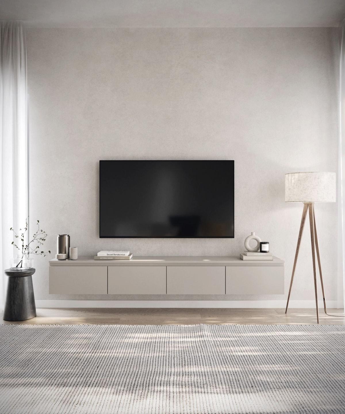 TV-LOWBOARD Bemmi Greige 200 cm - Kaschmir, Holzwerkstoff (200/28.4/31.8cm) - Selsey