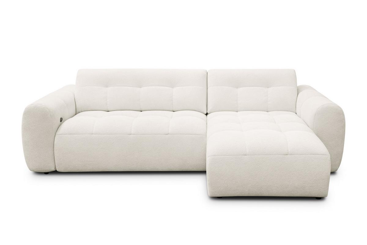 ECKSOFA LUMERO 4-Sitzer RECHTS, creme - Creme/Schwarz, Holz/Textil (275/166cm) - Courtois Laville
