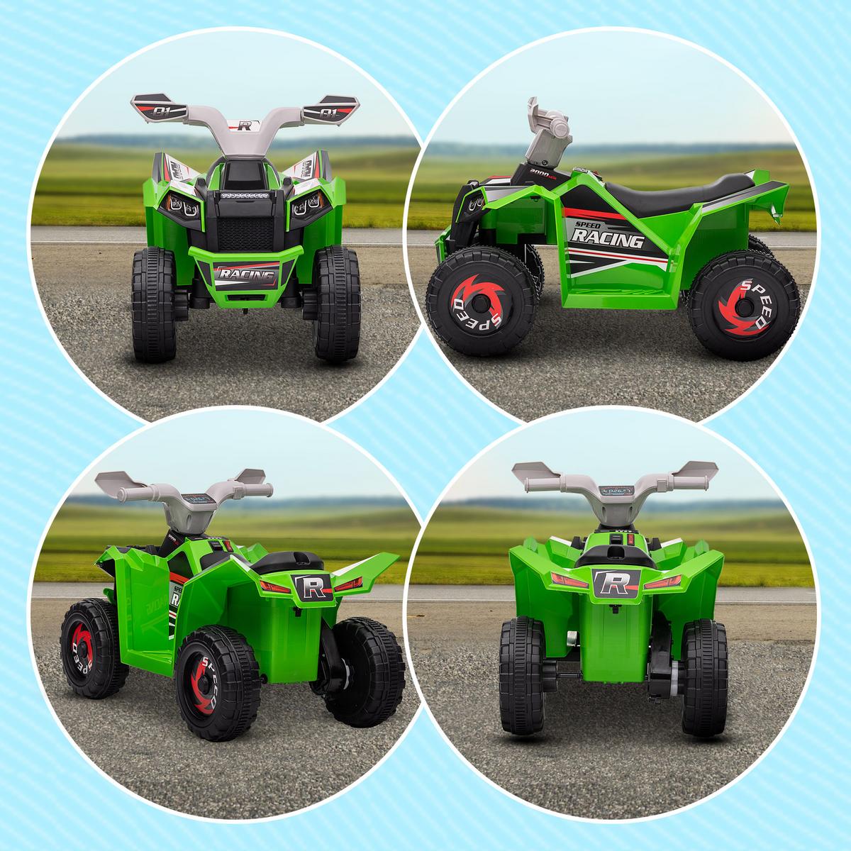 KINDER-ELEKTROQUAD Mini Elektroquad mit Vorwärts-, Rückwärtsfunktion, Grün - Grün, Metall (70/41.5/48.5cm) - HOMCOM