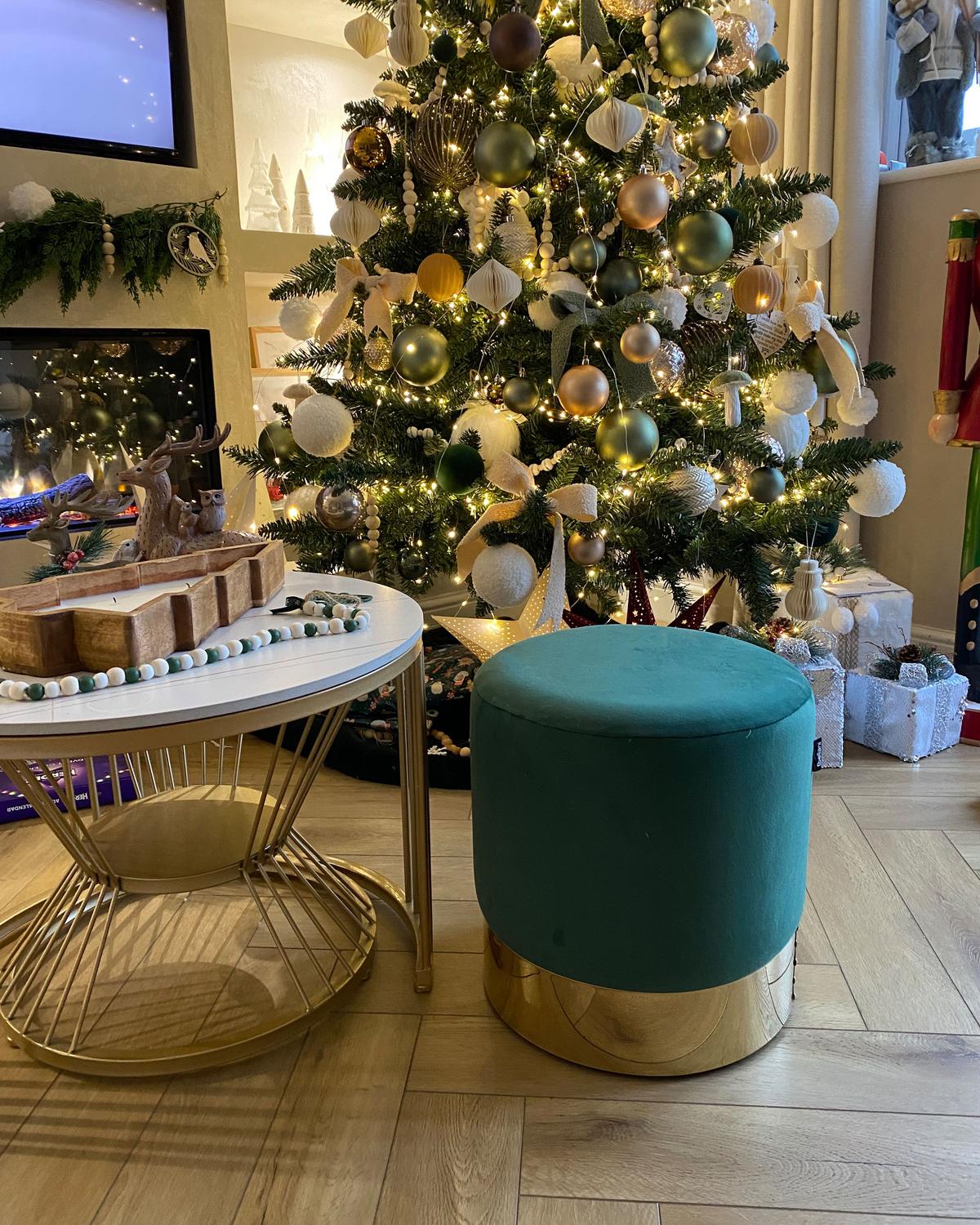 POUF Sophia 39/39/40 cm - Grün, Textil (39/40/39cm) - Beliani