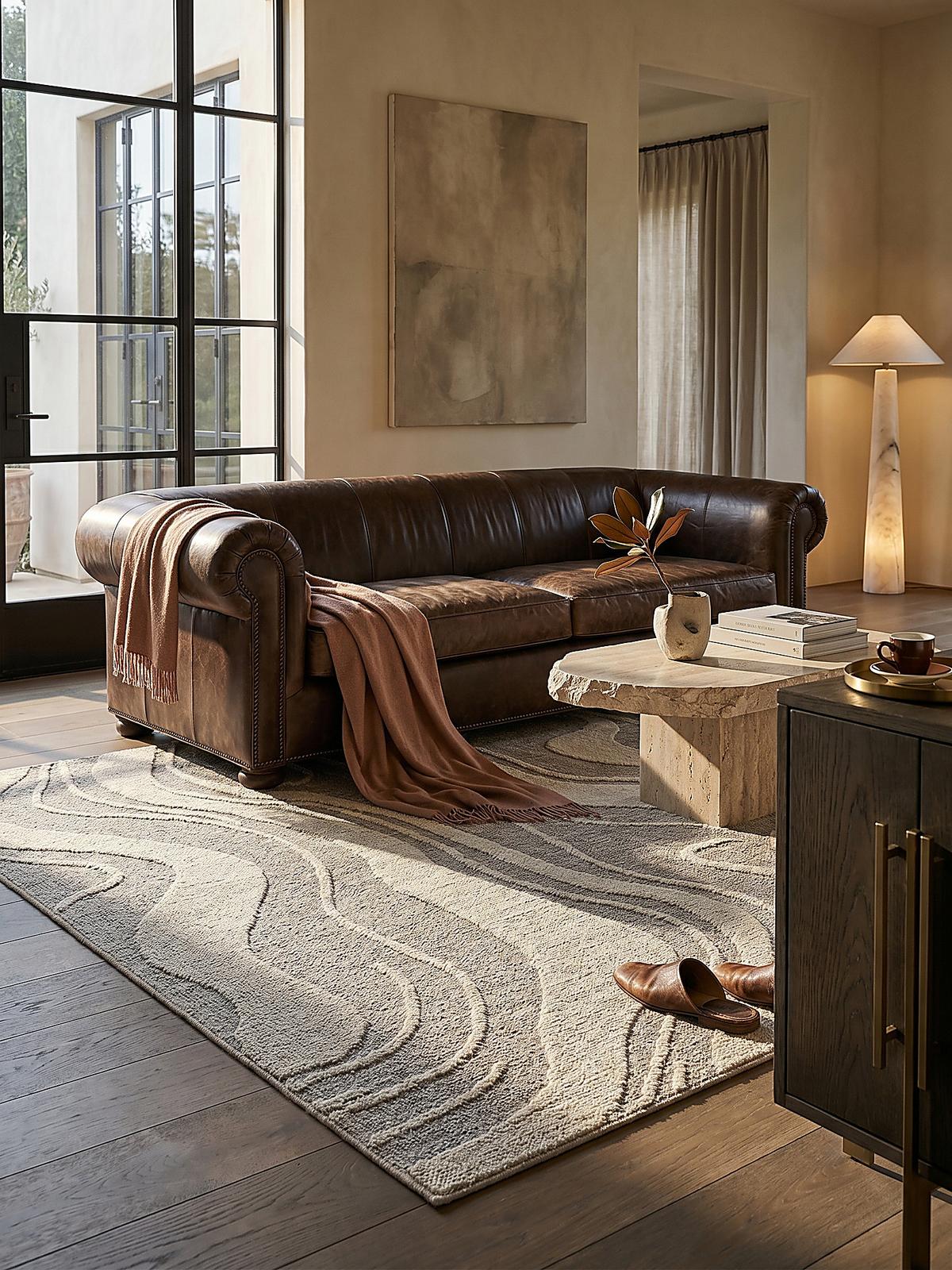 TEPPICH Waschbar LEAM, abstrakt, Grau, 200 x 310 cm - Grau, Textil (310/200cm) - KADIMA DESIGN