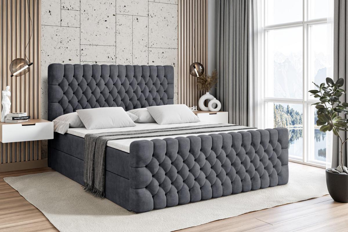 BOXBETT SERENE-Z - 120 x 200 - H3 - Dunkelgrau - Dunkelgrau, Holzwerkstoff (120/200cm) - ALTDECOR