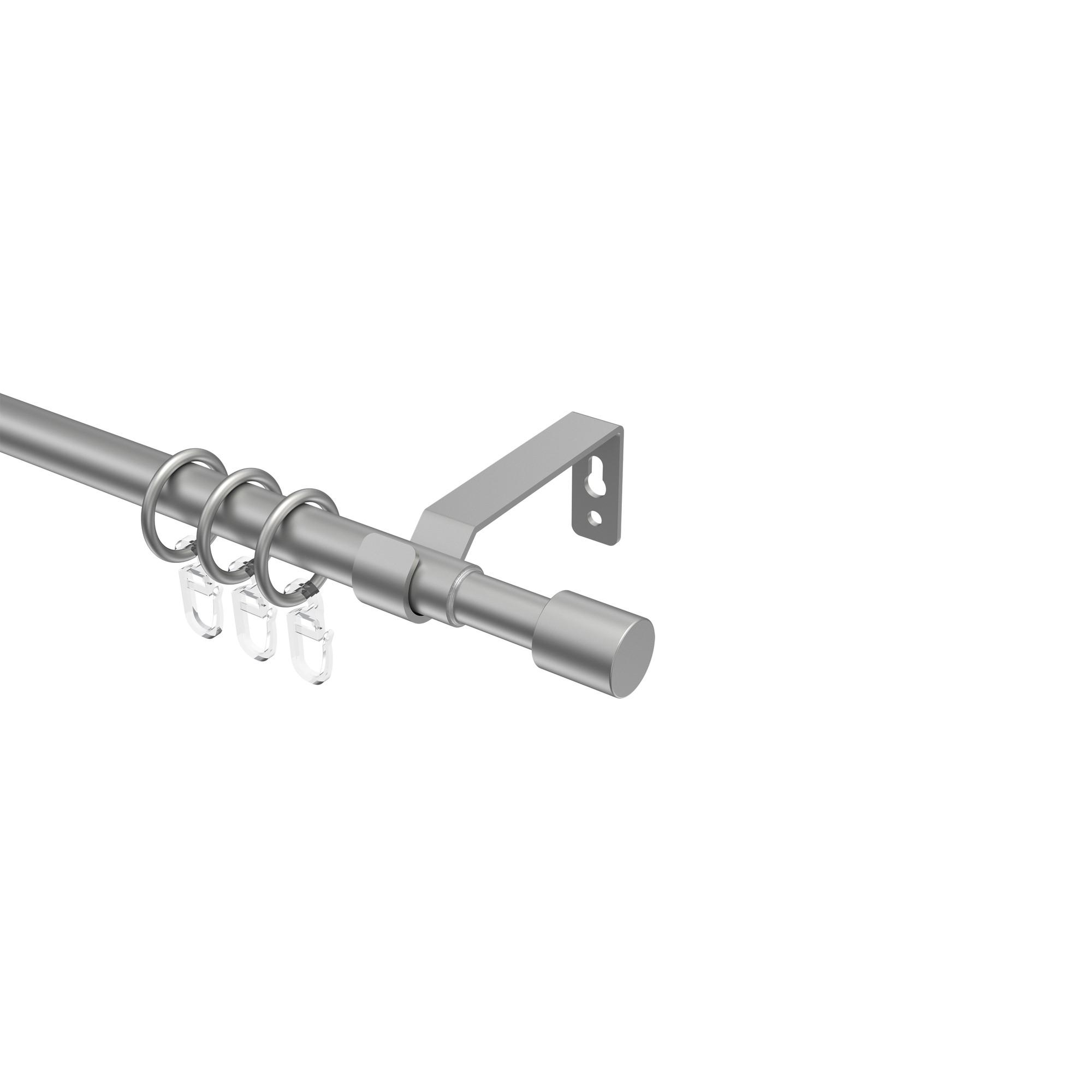 GARDINENSTANGE / TELESKOPSTANGE Hera Livo 160-300 cm, 1-läufig, 16/13 mm Ø Silbergrau - Silberfarben/Alufarben, Kunststoff/Metall (300cm) - INTERDECO