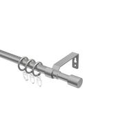 GARDINENSTANGE / TELESKOPSTANGE Hera Livo 130-240 cm, 1-läufig, 16/13 mm Ø Silbergrau - Silberfarben/Alufarben, Kunststoff/Metall (240cm) - INTERDECO