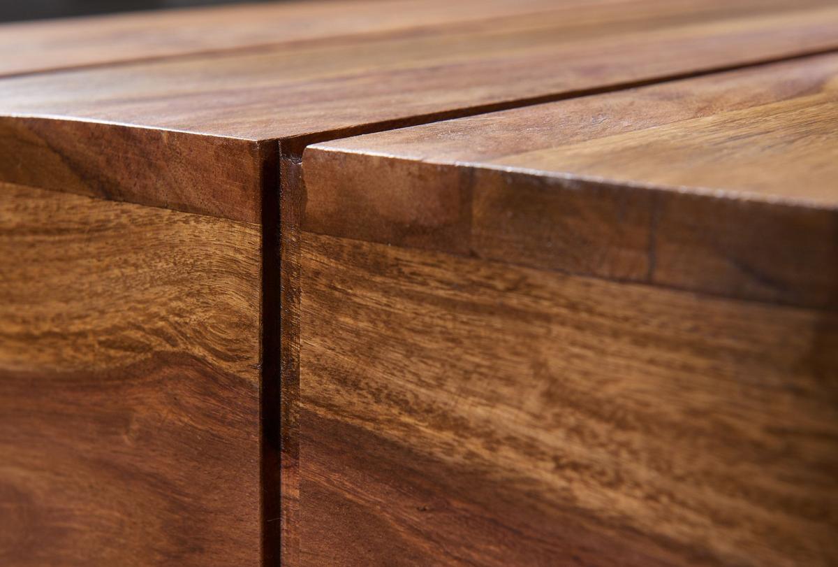 COUCHTISCH aus Massivholz – Landhausstil für das Wohnzimmer, Dunkelbraun 120x45x30 cm - Braun, Holz (45/120/30cm) - KADIMA DESIGN