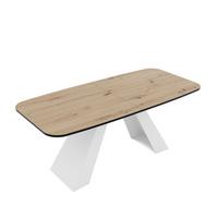 AUSZIEHTISCH ZENITH 180/90/76 cm mit Metallgestell, Weiß / Artisan-Eiche - Eiche Artisan/Weiß, Holzwerkstoff/Metall (90/180/76cm) - Idohome
