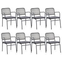 GARTENSTUHL 8er-Set Grau Taceno - Grau, Metall (46/82/52cm) - Beliani