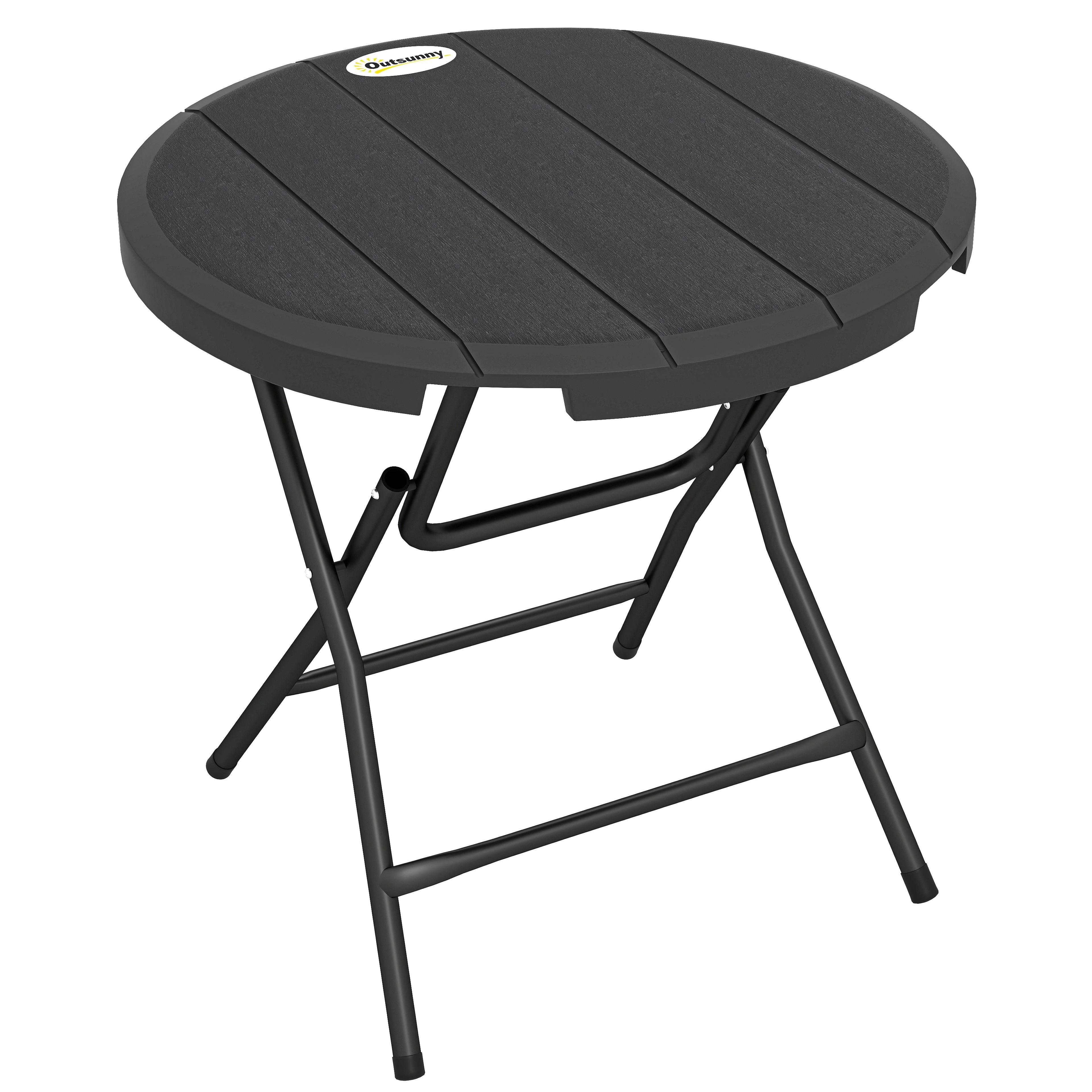 GARTENTISCH, Dunkelgrau, Stahl, HDPE - Dunkelgrau, Metall (80/80/73cm) - Outsunny