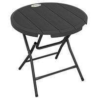 GARTENTISCH, Dunkelgrau, Stahl, HDPE - Dunkelgrau, Metall (80/80/73cm) - Outsunny
