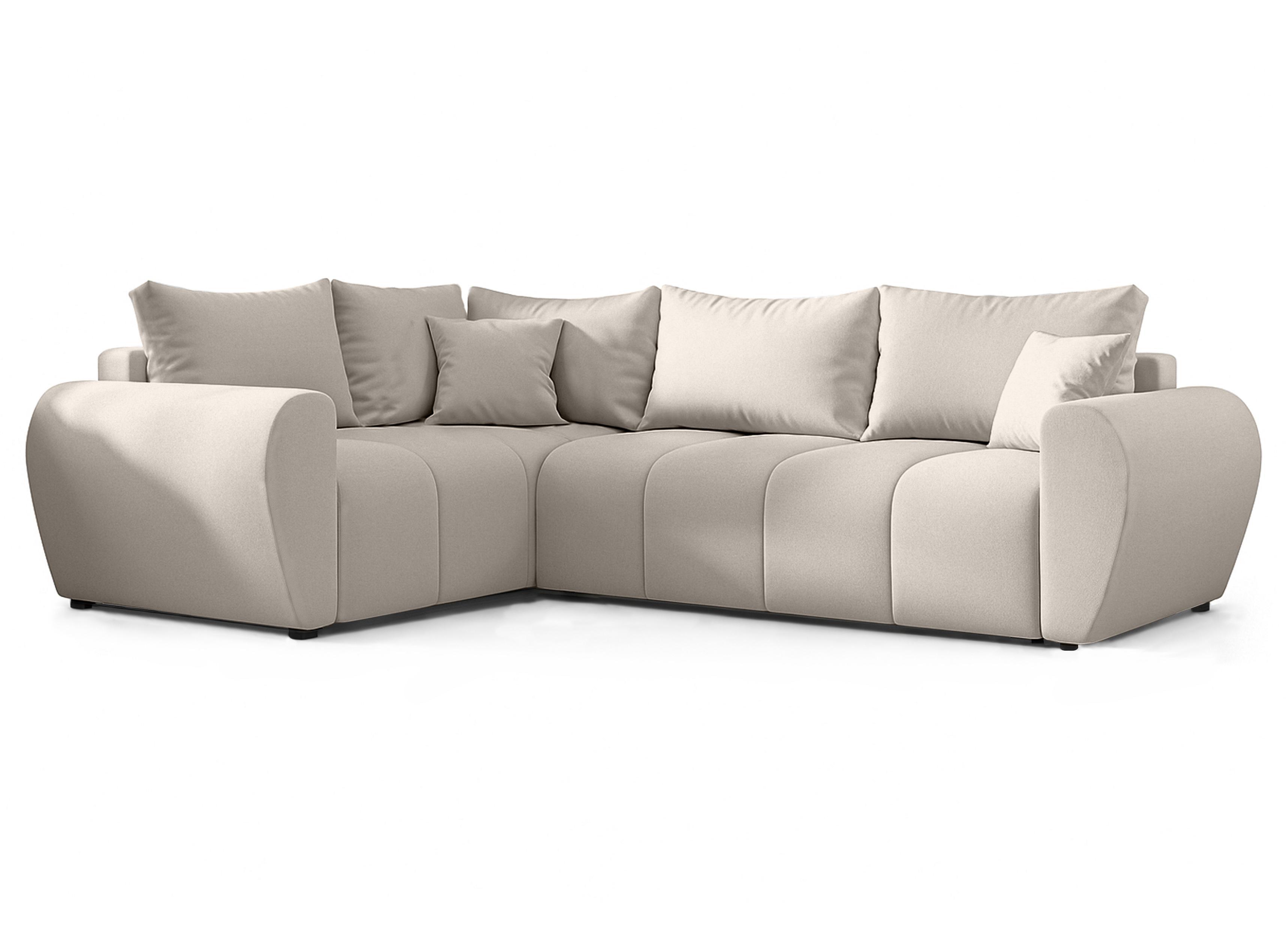 ECKSOFA L Form Malatya MAX Beige 246/145/80 cm stilvolle mit Schlaffunktion L - Beige/Schwarz, Kunststoff/Textil (175/235cm) - AX Living