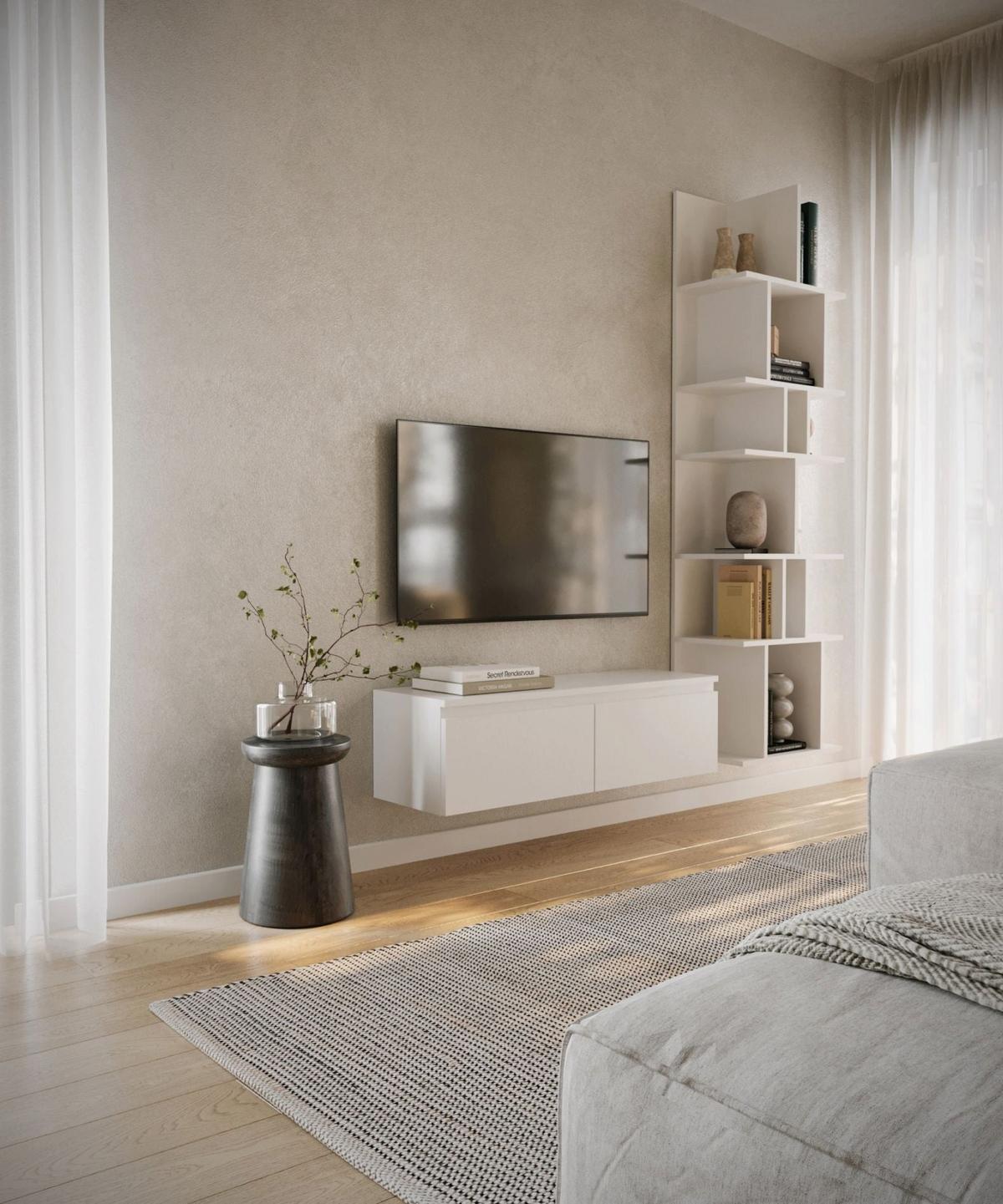 TV-LOWBOARD Bemmi Weiß 100 cm - Weiß, Holzwerkstoff (100/28.4/31.8cm) - Selsey