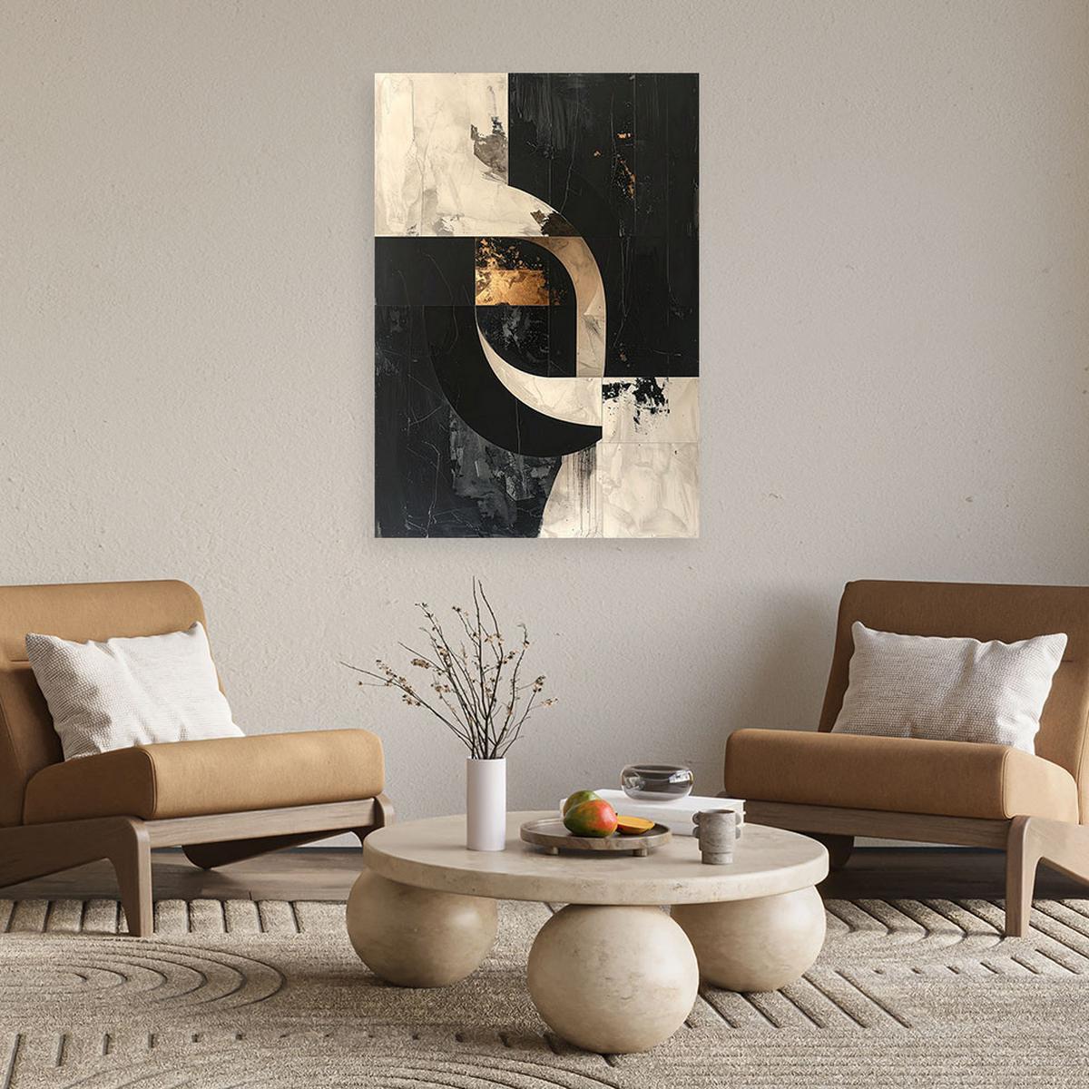 LEINWANDBILD Abstraktion 40x60cm - Schwarz, Textil (40/60cm) - Feeby
