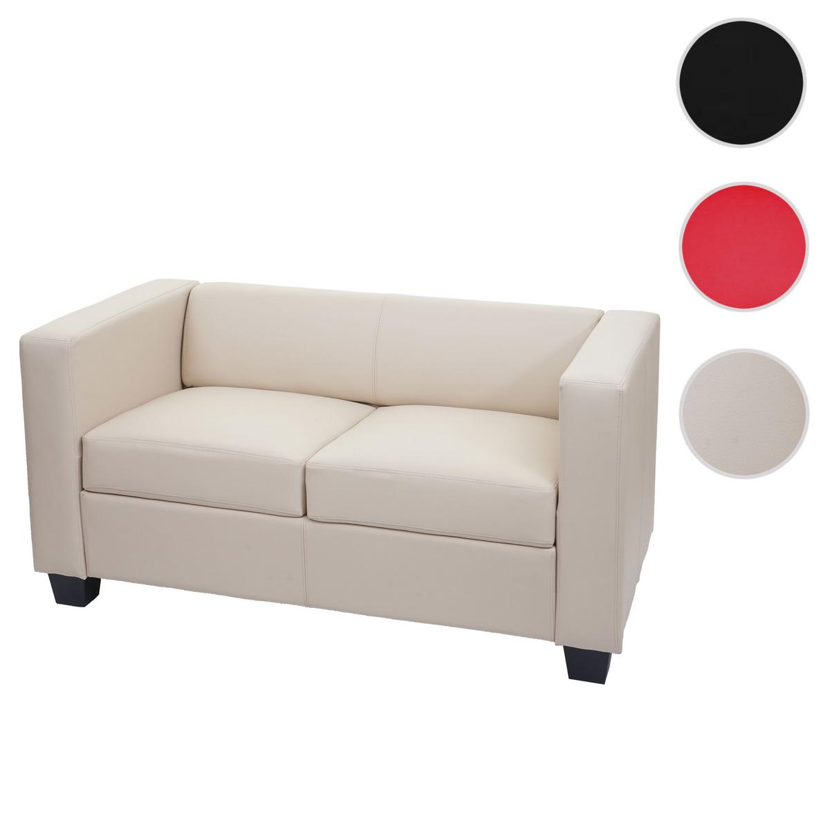 2ER SOFA Cremeweiß - Creme/Weiß, Leder (137/70/75cm) - MCW