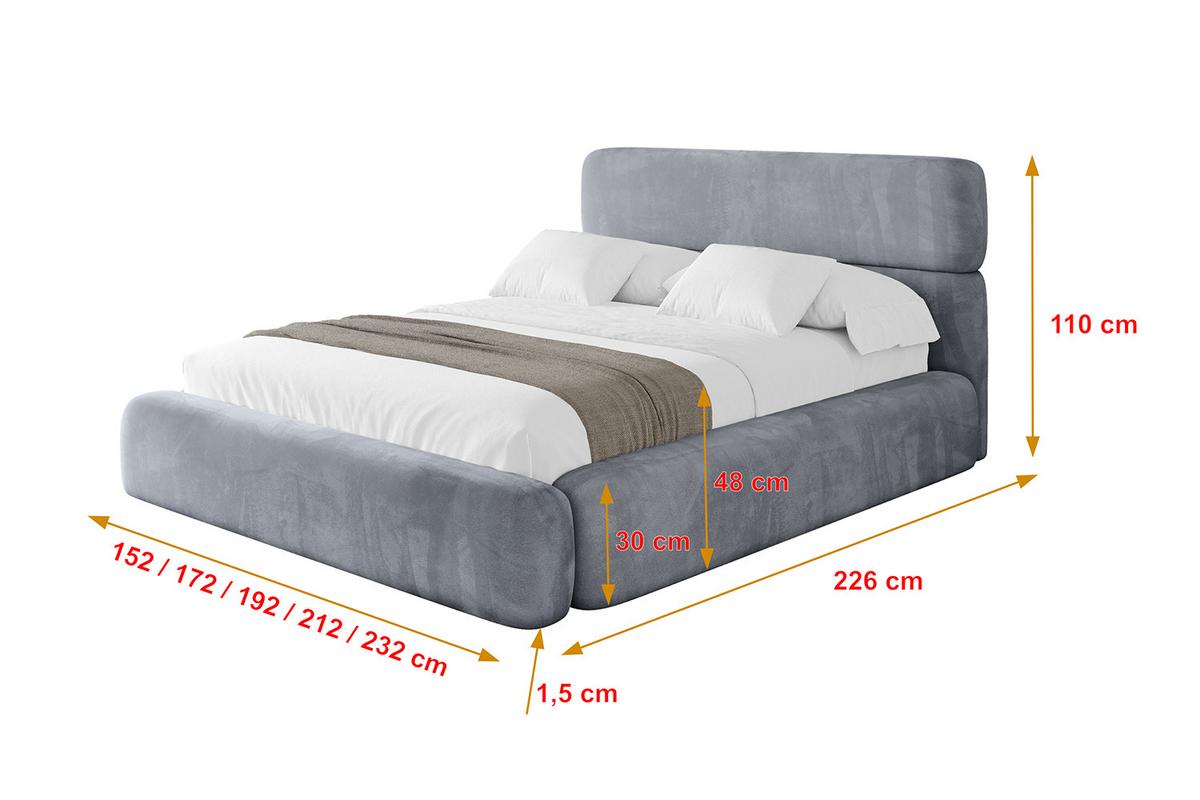 POLSTERBETT mit Bettkasten und Lattenrost, Boxbett ohne Matratze - ENORA 180x200 Grau - Grau, Holzwerkstoff/Textil (180/200cm) - ALTDECOR