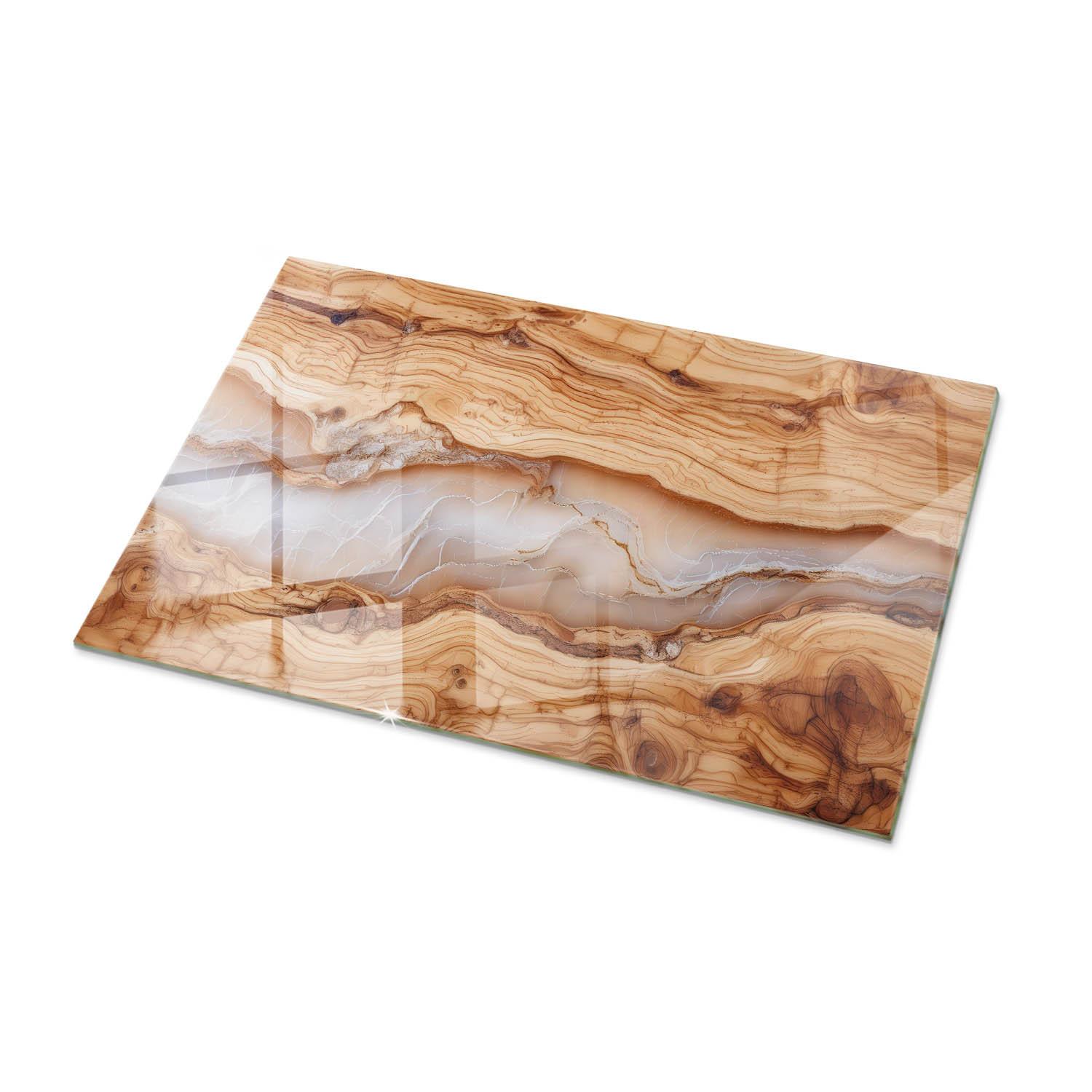 TISCHPLATTE 100x70 cm Naturholz mit Harz - Hellbraun, Glas (0.4/100/70cm) - TULUP