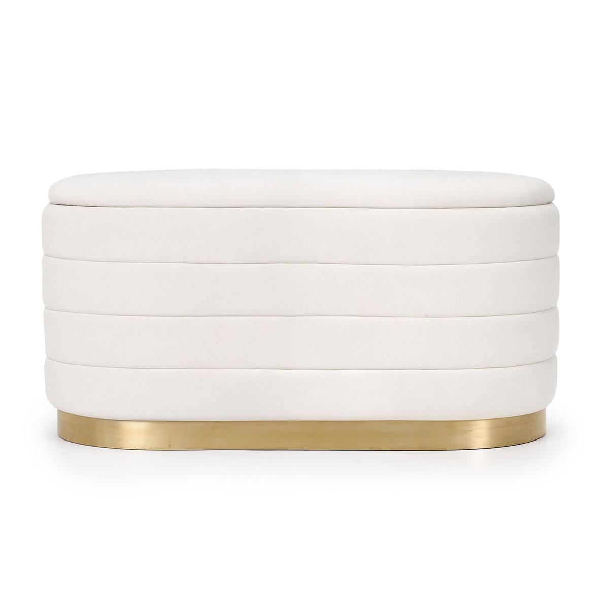 POLSTERBANK mi Stauraum Creme - Creme, Textil (80/42/42cm) - RAUMHIRSCH FURNITURE