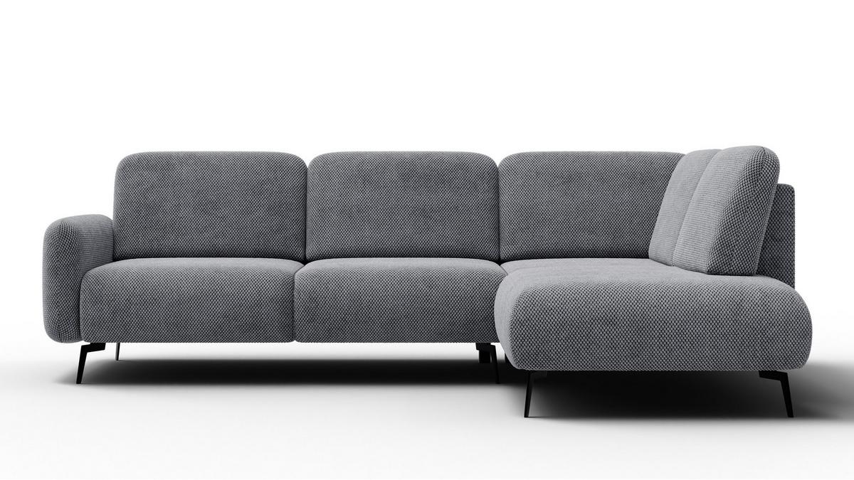 ECKSOFA FEBE 5-Sitzer rechts, grau - Schwarz/Grau, Holz/Textil (271/190cm) - Wozimo