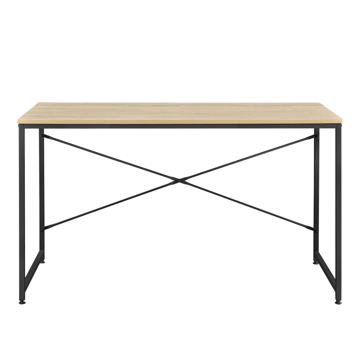 SCHREIBTISCH Røros - Eichefarben, Holzwerkstoff/Metall (60/120/72cm) - [en.casa]