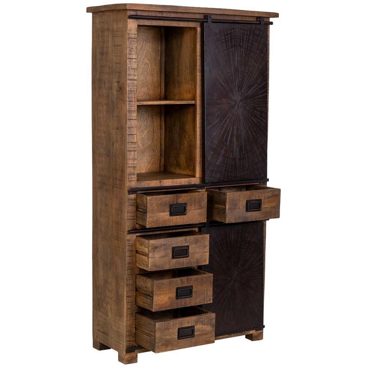 KLEIDERSCHRANK aus holz 100x42x190cm - Braun, Holz (100/190/42cm) - Wanderlust